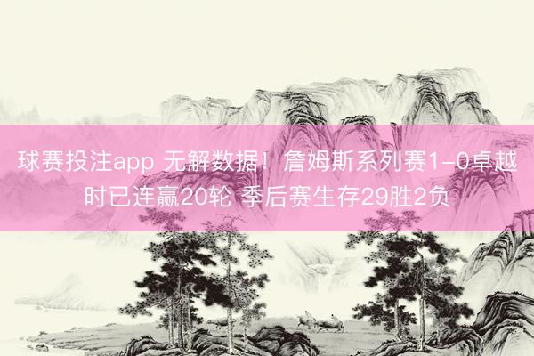 球赛投注app 无解数据！詹姆斯系列赛1-0卓越时已连赢20轮 季后赛生存29胜2负
