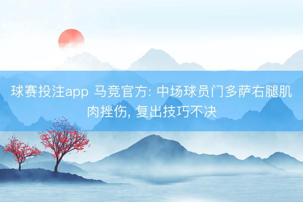 球赛投注app 马竞官方: 中场球员门多萨右腿肌肉挫伤， 复出技巧不决