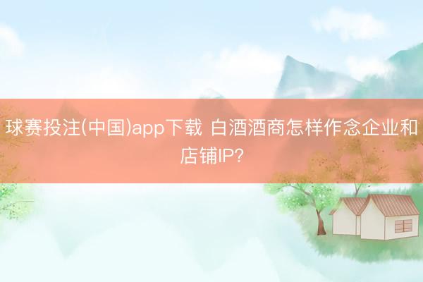 球赛投注(中国)app下载 白酒酒商怎样作念企业和店铺IP?