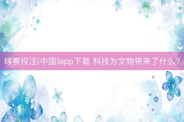 球赛投注(中国)app下载 科技为文物带来了什么?