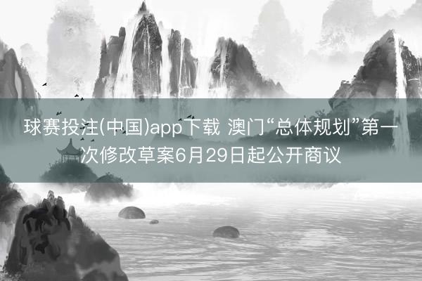 球赛投注(中国)app下载 澳门“总体规划”第一次修改草案6月29日起公开商议