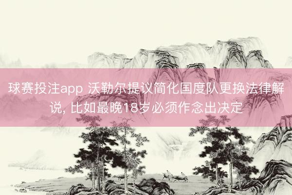 球赛投注app 沃勒尔提议简化国度队更换法律解说， 比如最晚18岁必须作念出决定