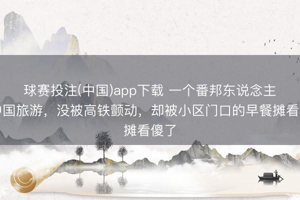 球赛投注(中国)app下载 一个番邦东说念主来中国旅游，没被高铁颤动，却被小区门口的早餐摊看傻了