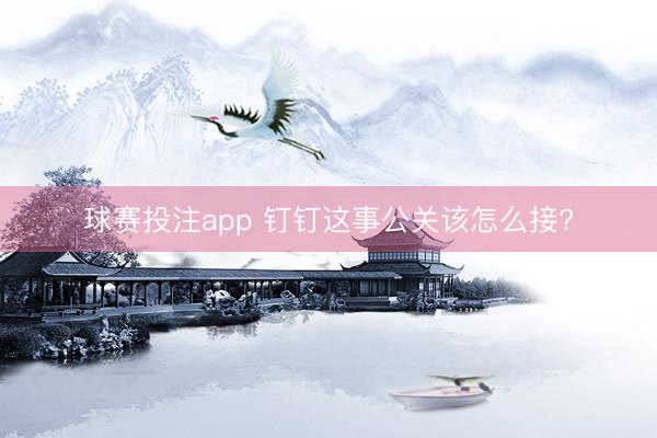 球赛投注app 钉钉这事公关该怎么接?