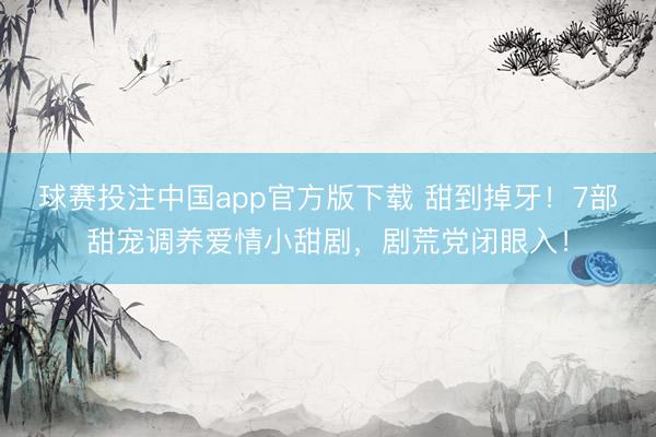 球赛投注中国app官方版下载 甜到掉牙！7部甜宠调养爱情小甜剧，剧荒党闭眼入！