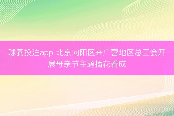 球赛投注app 北京向阳区来广营地区总工会开展母亲节主题插花看成