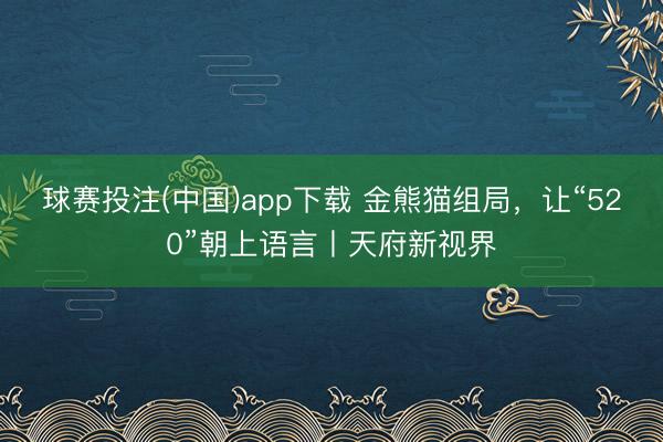 球赛投注(中国)app下载 金熊猫组局，让“520”朝上语言丨天府新视界