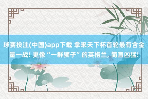 球赛投注(中国)app下载 拿来天下杯首轮最有含金量一战! 更像“一群狮子”的英格兰， 简直凶猛!
