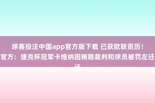 球赛投注中国app官方版下载 已获欧联资历!官方:捷克杯冠军卡维纳因贿赂裁判和球员被罚左迁